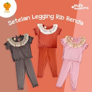 Setelan Legging Rib Renda