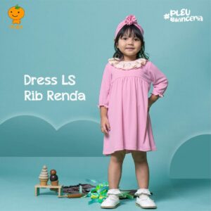Dress LS Rib Renda